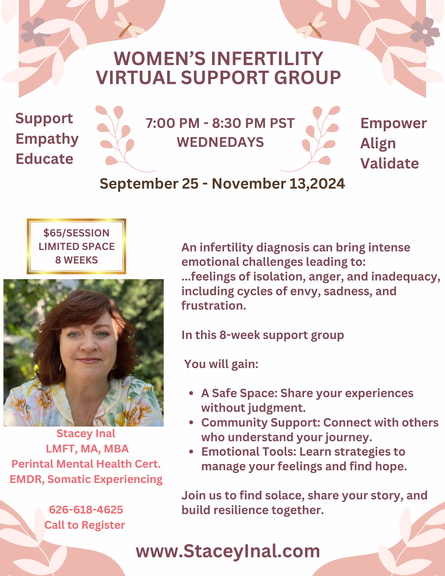 Women's Infertility Virtual Support Group - September 25th 2024